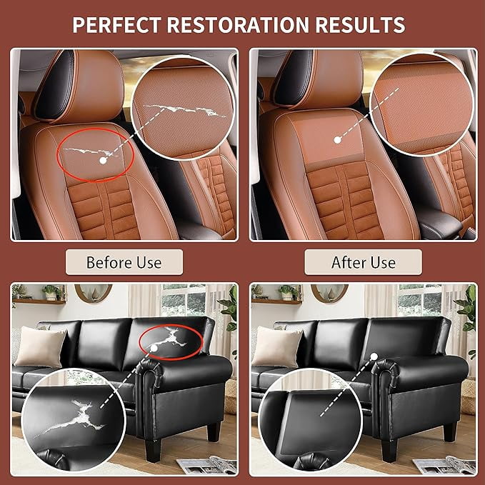 Firefly Hope 2Pcs Furniture Leather Repair Kit, 15.8"x63" Self-Adhesive Tape Patch, Ideal for Sofa Leather Repairs, Black
