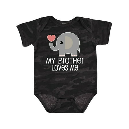 

Inktastic My Brother Loves Me Elephant Gift Baby Boy or Baby Girl Bodysuit