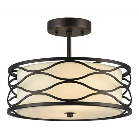 Bronze Ceiling Canopy CHLOE Lighting GWEN Transitional 2 Light Rubbed Bronze Semi-flush Ceiling Fixture 13