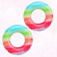 thumbnail image 4 of EeaseCA 2pcs Thicken Plastic Rainbow Design Inflatable Swimming Ring Safety Aid Float Seat Ring Sports Accessory for Adults Children (120g, Rainbow Color), 4 of 7