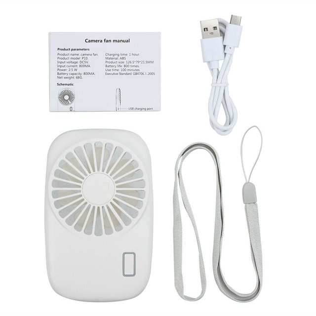 Bewildely ventilador USB portátil de 1 pieza, ventiladores de aire acondicionado plegables, ventilador de refrigeración de mano, ventilador Electrodomésticos blanco Bewildely HA6345-01B