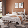 thumbnail image 2 of Fullfurnique Classic Iron Platform Bed with High Headboard and Footboard, Full, White, 2 of 10