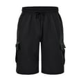 thumbnail image 5 of JIKNTTR Men's Loose Straight Shorts Summer Shorts Tethered Leisure Sports Running Training Fitness Five Point Pants Sports Pants Stretch Hiking Cargo Shorts, 5 of 5