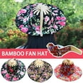 thumbnail image 3 of VtiswUws Bamboo Foldable Hand Fan Sun Hat Foldable Bamboo Fan Hat For Traveling ▲ю υ: [б, 3 of 8