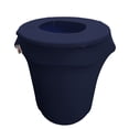 thumbnail image 1 of LA Linen Housse Extensible en Spandex pour Poubelle 32 Gallons Ronde, Marine, 1 of 4