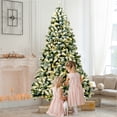 thumbnail image 3 of Patiojoy 7.5FT Pre-lit Artificial Hinged Christmas Pine Tree Snow Flocked Decoration Tree, 3 of 8