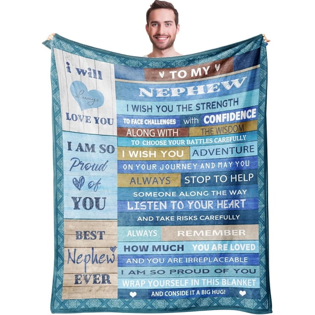 LHSHID Nephew Giftse Nephew Gifts from Aunti Blankets Gifts for Nephew from Aunt Uncle Birthday Gifts Idea for Nephew Best Nephew Ever Gifts Graduation for Nephew Throw Blanket 50"x60"