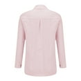 thumbnail image 6 of Classic Linen Cotton Shirt for Women Soft Button Down Top Everyday Essential Pink XXXL, 6 of 9