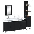 thumbnail image 1 of vidaXL 4 Piece Bathroom Furniture Set Black Engineered Wood, 1 of 5