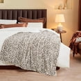 thumbnail image 2 of Faux Fur Shar Pei Throw Blanket, Fluffy Cozy Snow Leopard Throw for Couch Living Room Bedroom Home Décor, Snow Leopard 50\, 2 of 7