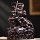 thumbnail image 2 of Ebony solid wood carving of Zhao Gongming, the God of Wealth riding a tiger, a decorative craft for the living room or entryway., 2 of 4