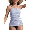 thumbnail image 1 of Charmo Women's High Neck Tankini Tops Only Tummy Control Swimsuit Top Ruched Swim Top Without Bottoms, 1 of 5