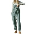 thumbnail image 2 of Levmjia Women's Plus Size Long Pants Womens Cotton Hemp Fashion Solid Color Overalls Casual Jumpsuits Romper, 2 of 6