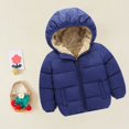thumbnail image 4 of Generic Toddler Girl Boy Long Sleeved Hooded Down Padded Jackets Puffer Jacket 2 To 7 Years for Holiday Winter Party Christmas（6-7 Years Blue）, 4 of 4