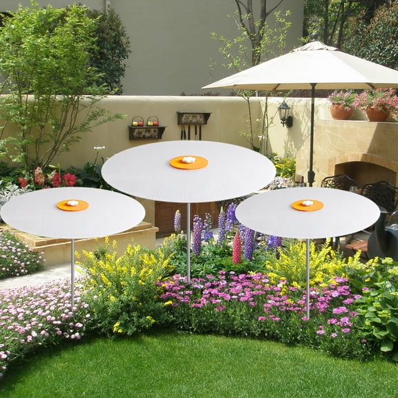 Limei 1/3 Pcs Plant Sunshade Easy Installation Sunblock Shade with Adjustable Height Outdoor Waterproof Reusable Garden Shade Disk Umbrella for Plants