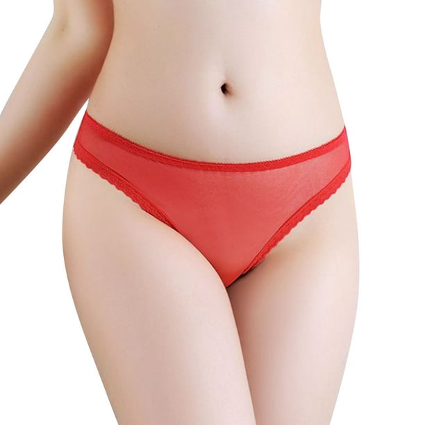 nsendm Female Underpants Adult Cotton for Women Large Womens Bikini Low  Waist Lace Sexy Seamless Thin Fitness Underwear Ladies Cotton Briefs(Red,  One Size) 