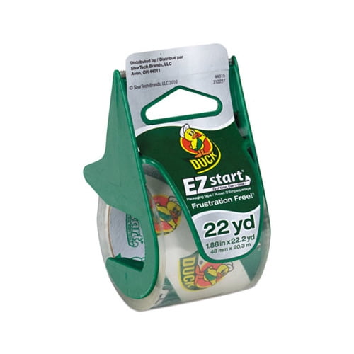 EZ Start Premium Packaging Tape with Dispenser 1.5" Core, 1.88" x 22.2 yds, Clear