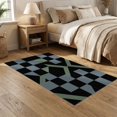 thumbnail image 2 of ODIKA 5'x7' Washable Area Rug Large Rectangular Block Alternating Grid Contemporary Blackrug for Small Living Room, Bedroom, Easy Care, Non-Shedding, Pet Friendly, 2 of 7