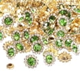 thumbnail image 1 of Uxcell 100 Ensemble Rivets Strass 11mm Rivets en Cristal pour Décoration en Cuir Vert, 1 of 6