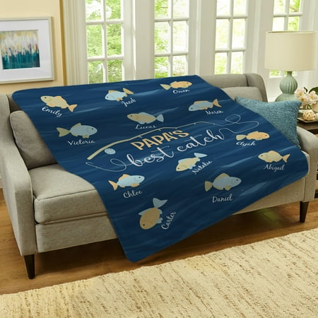 Personalized My Best Catch Plush Blanket (Best Gifts For 50.00)