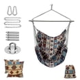 thumbnail image 1 of Hammock Chair Hanging Rope Swing with Three-fold Iron Bar for, 1 of 6