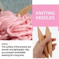 thumbnail image 3 of OULII 3 Pieces Knitting Auxiliary Tube Brown Wood Simple Knitting for Housewives, 3 of 8