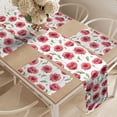 thumbnail image 2 of Ambesonne Poppy Flower Table Runner & Placemats, Aquarelle Ornamental, Placemat 4 pcs + Runner 12"x90", Coral Green White, 2 of 2