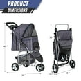 thumbnail image 2 of Cat Dog Stroller,3-Wheels Pet Stroller for Medium/Puppy Dogs 30 Lbs, Cat Strollers for 1 Cats, Foldable Dog Stroller with Storage Basket and Cup Holder, Breathable Mesh Plaid, 2 of 7