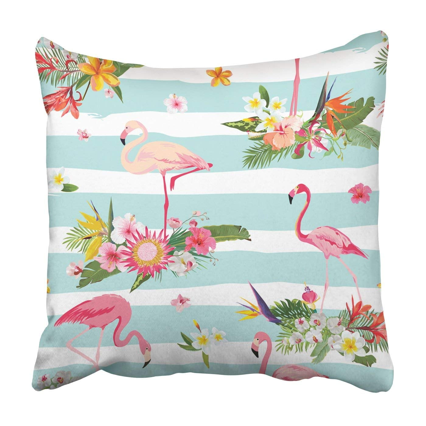 Multicolor Just A Girl Who Loves Flamingos And Mail Carrier Throw Pillow 16x16 