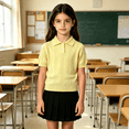 thumbnail image 6 of Girl Uniform Shirt Knit Collared Short Sleeve Fit Tops Summer Casual Solid School Tops for Girls, 6 of 7
