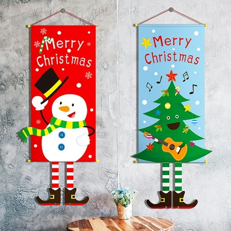 

Xmas Decor Merry Christmas Letter Design Hanging Pendant Home Hotel Ornament Clear Cloth