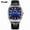 Black Belt-Silver Shell Blue Surface, variant on Quartz Watch for Men, Youth Watch, Ins Niche Design, Men's Square Retro Trendy Leather Strap Quartz Watch
