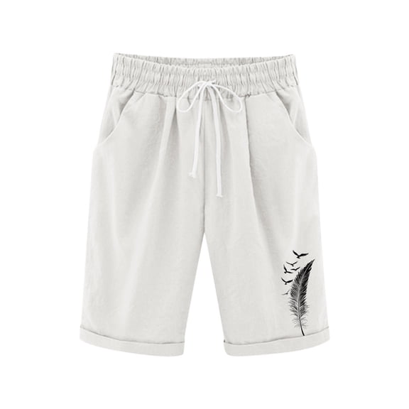 Posijego Girls Causal Shorts Kids Knee Length High Waisted Summer Shorts Drawstring Loose Beach Shorts