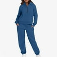 thumbnail image 2 of UAMVSH Womens 2 Piece Matching Lounge Sets Half Zip Hoodies and Sweatpants Tracksuit Sets Casual Long Sleeve Sweatsuit with Pockets, 2 of 7