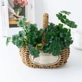 thumbnail image 2 of Planta verde artificial no marchita, llamativa, realista, anticaída, fondo decorativo, adorno de hierba de cuatro hojas, planta falsa, decoración del hogar., 2 of 7