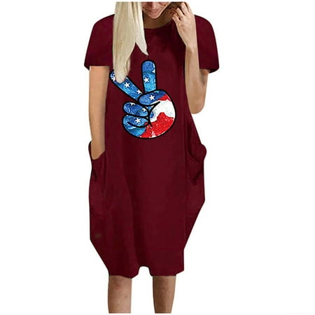 

Juebong Womens Casual Cap Sleeve Sweatshirts Tops Trendy Print Crewneck T Shirts Loose Tunic Dress Blouses Casual Short Sleeve With Pocket Round Neck Loose Dress