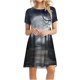 thumbnail image 1 of Vestidos estampados de playa con cuello redondo y manga corta informales de moda de verano para mujer Pompotops ghjkhdj13998, 1 of 9