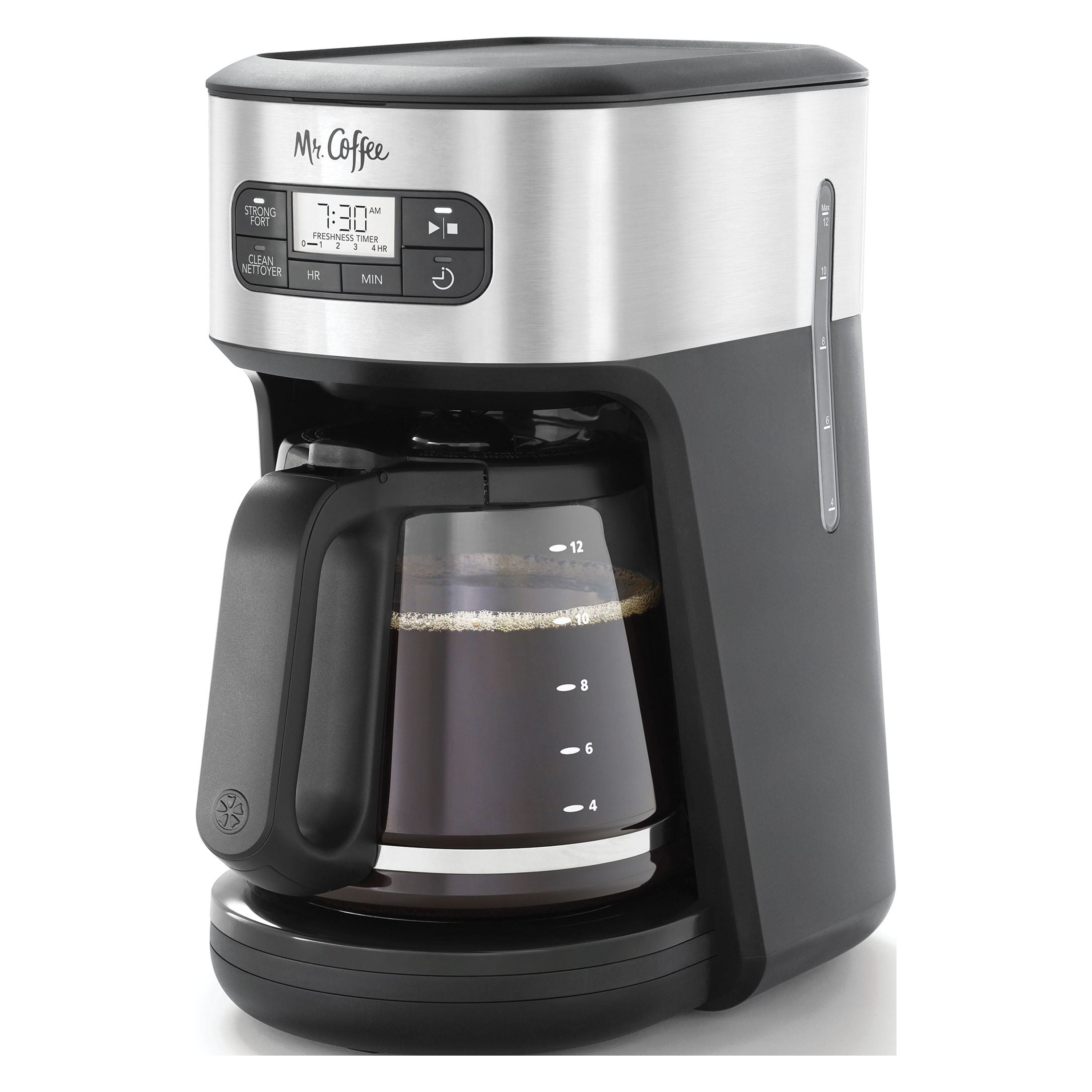 Mr. Coffee 12-Cup Coffee Maker Grab-a-Cup Auto Pause Easy Cleanup