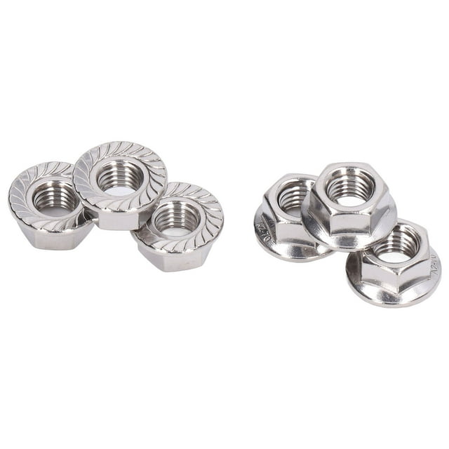 50Pcs Flange Nut, 304 Stainless Steel Fastener Accessory Set Kit M3 M4 M5 M6 M8 M10 M12 for Maintenance