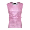 thumbnail image 5 of INSPIRE CHIC Metallic Tank Top for Men's Sleeveless Party Club Shining Vest L Pink, 5 of 6