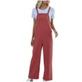 thumbnail image 1 of AherBiu Womens Suspenders Jumpsuits Sleeveless Square Neck Wide Leg Pants Rompers Solid Color, 1 of 5