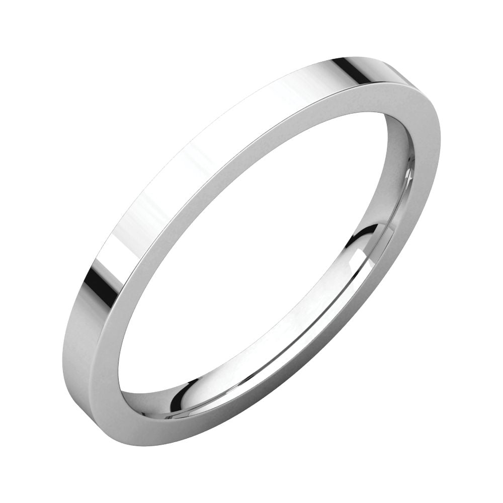 10k White Gold 2mm Standard Comfort Fit Band Ring Size 9.5 Fine Jewelry Ideal Gifts For Women 