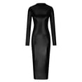 thumbnail image 6 of TIANEK Dresses for Women 2024 Black Vintage Dress for Women High Waist Casual Button Mini Fit Leather Skirts Sun Dresses, 6 of 6