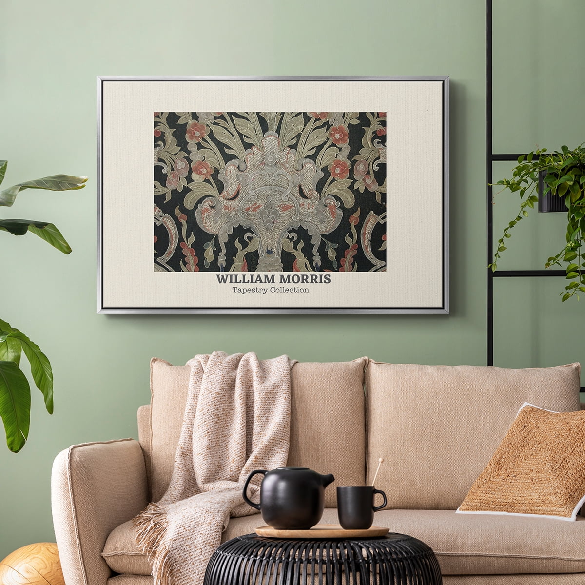 Vintage Abstract Print-XLIX Framed in Silver Wood Gallery Wrapped Canvas 27 in. x 41 in.