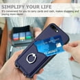 thumbnail image 6 of Wallet Case for iPhone 7 Plus/8 Plus, Stylish Ultra Slim PU Leather Card Slots Ring Stand Wrist Strap Shockproof Protective Thin Lightweight Back Case Cover for iPhone 7 Plus/8 Plus, Blue, 6 of 7