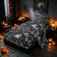 thumbnail image 2 of Homewish Halloween Mystic Moth Twin Sheets, Hippie Crystal Eye Bedding, Black Gray White, 3pcs (1 Flat Sheet, 1 Fitted Sheet and 1 Pillowcase), 2 of 6