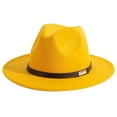 thumbnail image 4 of DuoJiaJ Unisex Classic Jazz Fedora, French Style Wool Hat for Retro Outfits Yellow One Size, 4 of 4