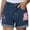 Blue, variant on Denim Shorts for Women Mid Rise Ripped Jean Shorts Stretchy Folded Hem Hot Short Jeans Dark Blue 8(L)