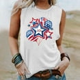 thumbnail image 2 of JURANMO 4th of July Shirts for Women 2025 Summer Sleeveless Tank Tops Fashion Stars Printed Cute Tees Casual Round Neck Tanks Multicolor S Weekly Prime, 2 of 5