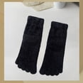 thumbnail image 3 of Five Soft Athletic Mid Tube Casual Breathable Toe Socks Warm Black, 3 of 8